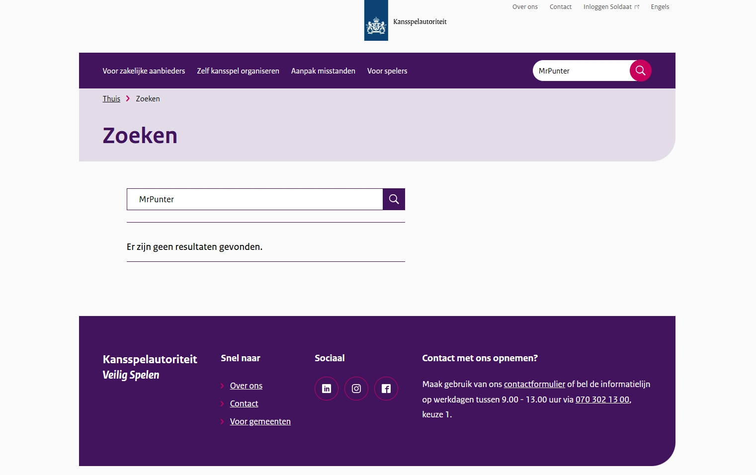 Ksa Kansspelwijzer bij de actuele zoekcontrole voor MrPunter