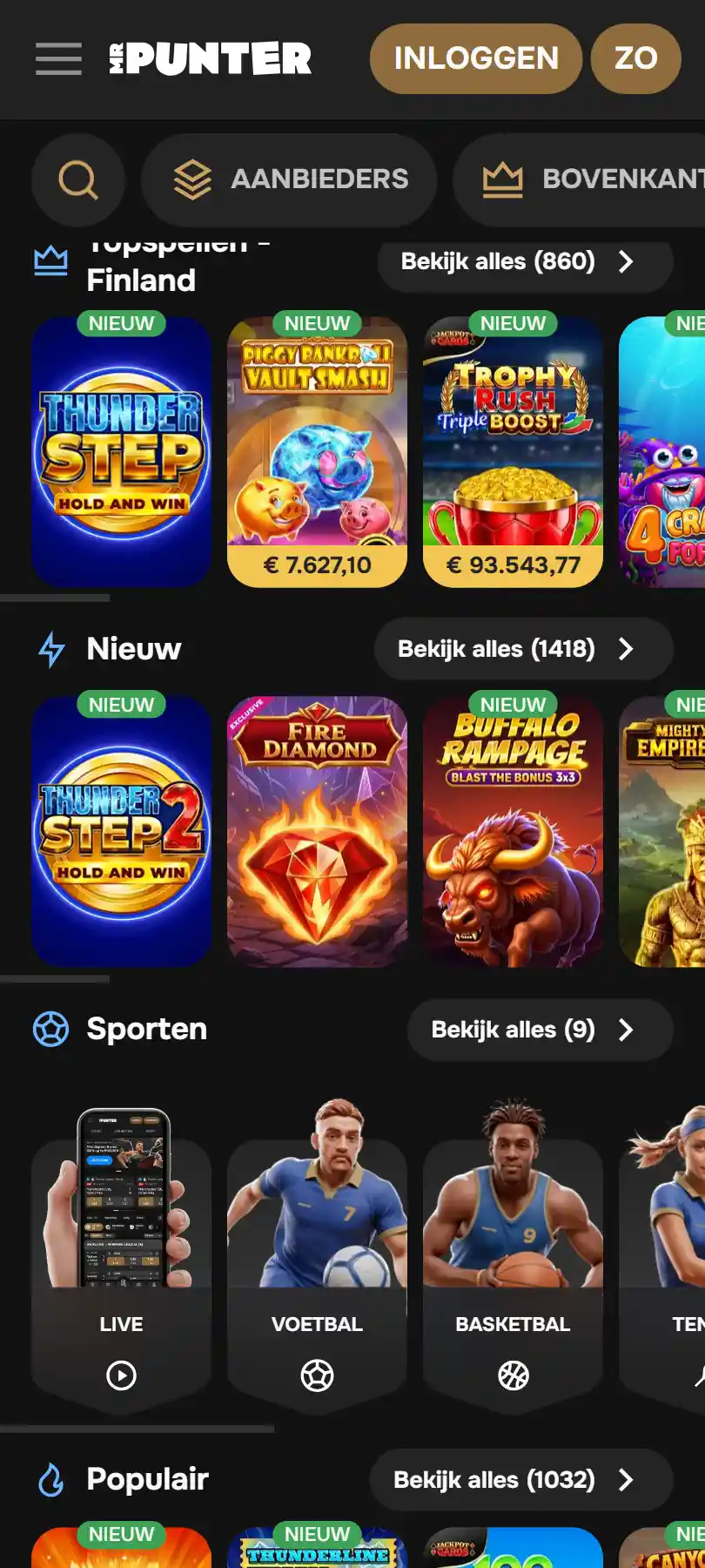 Nederlandstalige MrPunter-site in een mobiel browservenster
